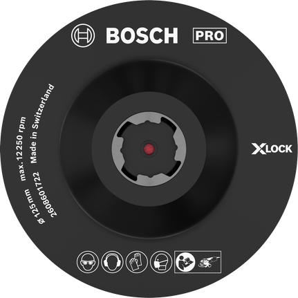 Bosch PRO 백킹 패드 X-Lock 125mm 후크 앤 루프.