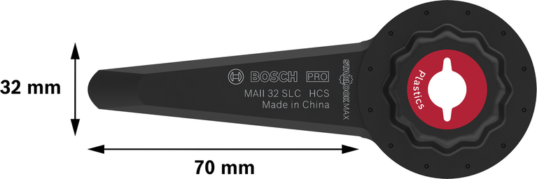 PRO MAII 32 SLC 멀티커터 날, 32 x 70mm Bosch PRO MAII 32 SLC 플라스틱용 멀티툴 블레이드.