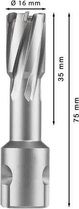 PRO Metal TCT 브로치 커터, 16 x 35 x 75mm Bosch PRO 메탈 TCT 링 커터 16x35x75mm.
