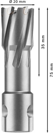 PRO Metal TCT 브로치 커터, 20 x 35 x 75mm Bosch PRO 메탈 TCT 링 커터 20x35x75mm.