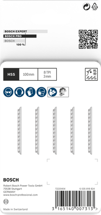 PRO Alu T127D 직쏘날, 100mm, 5개 Bosch PRO Alu T127D 100mm 퍼즐 톱날 5개.