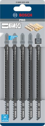 Bosch PRO Wood 정밀 T344DP 톱날 152mm 5개.