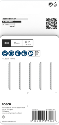 Bosch PRO 하드우드 클린 커브 T101AOF 톱날 83mm 5개.