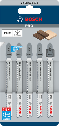 Bosch PRO 하드우드 클린 T101BF 톱날 100mm 5개.