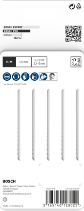 Bosch PRO 멀티 머티리얼 T345XF 톱날 132mm 5개.