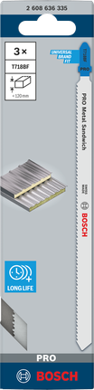 Bosch PRO 메탈 샌드위치 T718BF 퍼즐 톱날 3× 180mm.