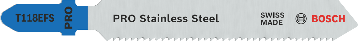 Bosch PRO 스테인리스 스틸 T118EFS 톱날, 물결 모양 세트.