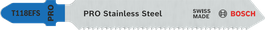 Bosch PRO 스테인리스 스틸 T118EFS 톱날, 물결 모양 세트.