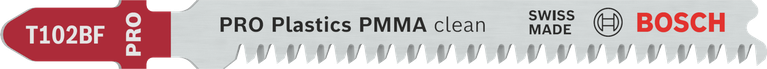 PRO Plastics PMMA clean T102BF 직쏘날, 92mm, 5개 깨끗한 PMMA 플라스틱 절단을 위한 Bosch T102BF 톱날.