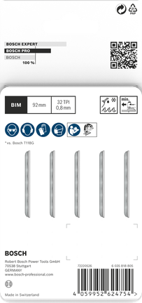 PRO Metal thin T121GFC 직쏘날, 92mm, 5개 Bosch PRO 메탈 T121GFC 톱날 92mm 5개.