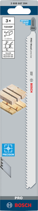 Bosch PRO Wood 정밀 T1044DP 250mm 퍼즐 톱날.