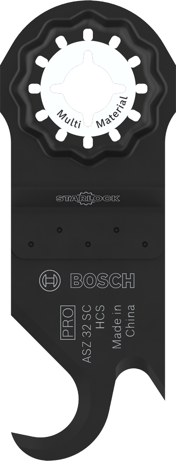 다양한 소재에 적합한 Bosch PRO ASZ 32 SC 멀티툴 블레이드.