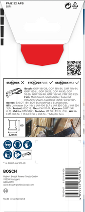 Bosch PAIZ 32 APB 멀티툴 블레이드 32×60mm.
