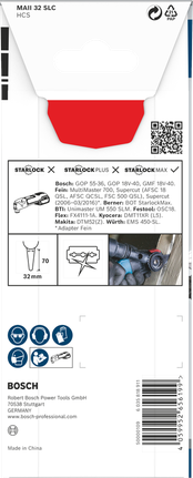 PRO MAII 32 SLC 멀티커터 날, 32 x 70mm Bosch PRO MAII 32 SLC 멀티툴 블레이드 32×70mm.