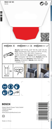 PRO MAII 32 SC 멀티커터 날, 32 x 55mm Bosch PRO MAII 32 SC 멀티툴 블레이드 32×55mm.