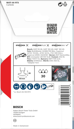 PRO MATI 68 RT3 멀티커터 날, 2.8 x 68mm Bosch PRO MATI 68 RT3 멀티툴 블레이드 2.8 x 68mm.