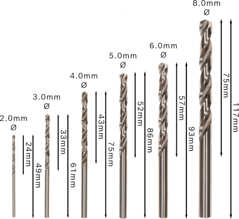 Bosch PRO 메탈 HSS-G 트위스트 드릴 비트 세트 6개.