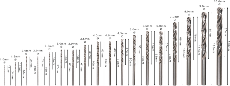 Bosch PRO 메탈 HSS-G 트위스트 드릴 비트 세트, 18개.