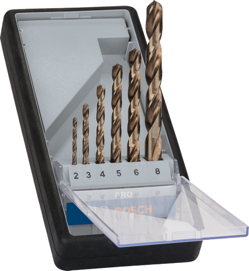 Bosch PRO 스테인리스 스틸 HSS-Co 트위스트 드릴 비트 세트, 6개.
