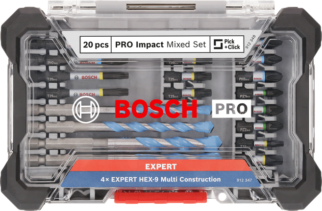 Bosch PRO 임팩트 혼합 세트 20개.