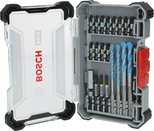 Bosch PRO Impact 혼합 세트 20개, 다양한 비트 포함.