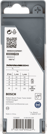 Bosch PRO 메탈 HSS-G 육각 트위스트 드릴 비트 세트 5개입