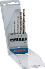 Bosch PRO 메탈 HSS-G 육각 트위스트 드릴 비트 세트, 5가지 사이즈.
