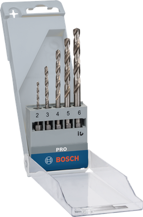 Bosch PRO 메탈 HSS-G 육각 트위스트 드릴 비트 세트, 5가지 사이즈.