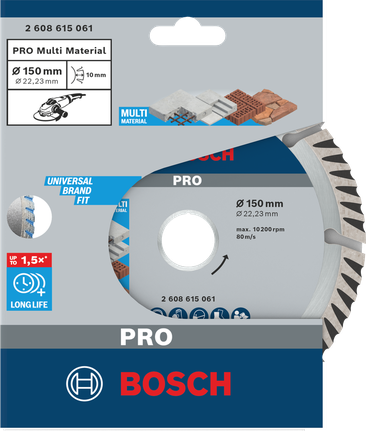 Bosch PRO 멀티 머티리얼 다이아몬드 디스크 150×22.23mm.