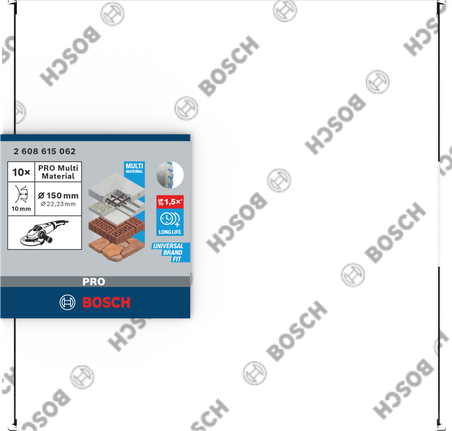 Bosch PRO 멀티 머티리얼 다이아몬드 절단 디스크 150×22.23mm.