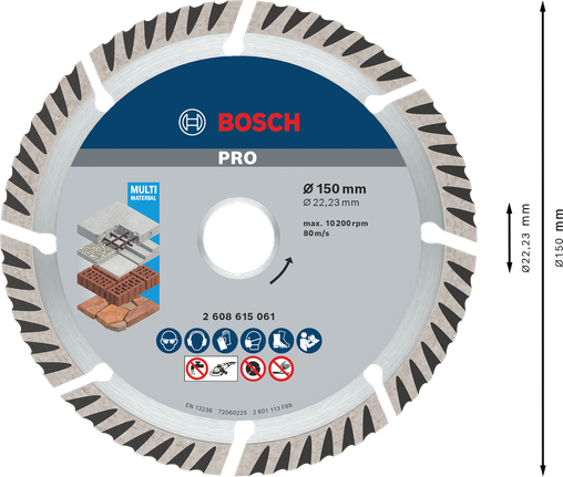 Bosch PRO 다중 소재 다이아몬드 절단 디스크 150mm.