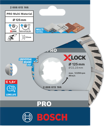Bosch PRO 다중 소재 다이아몬드 디스크 125mm X-Lock.