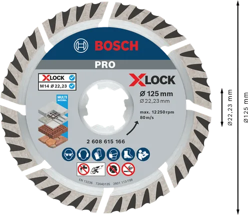 Bosch PRO 다중 소재 다이아몬드 디스크 125mm X-Lock.