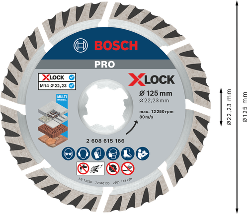 Bosch PRO 다중 소재 다이아몬드 디스크 125mm X-Lock.