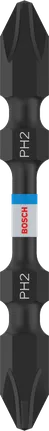 PRO Softwood and Stainless Steel 긴 홈 양면 Impact 비트, PH2, 65mm, 2개 Bosch PRO 소프트우드 및 스테인리스 스틸 PH2 양단 비트 65mm.