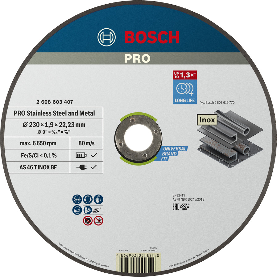 Bosch PRO 스테인리스 스틸 및 금속 절단 디스크 230mm.