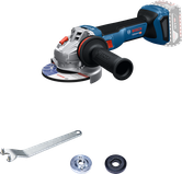 측면 핸들이 달린 Bosch GWS 18V-11 각도 그라인더.