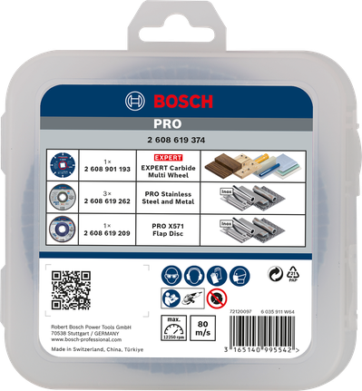 Bosch PRO 절단 및 연삭 세트 125×1×22.23 mm X-Lock 5개.