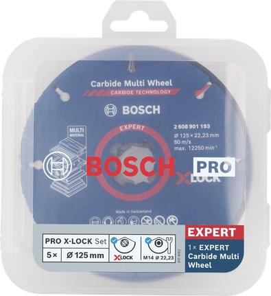 Bosch PRO X-LOCK 125×1×22.23mm 절단 세트.