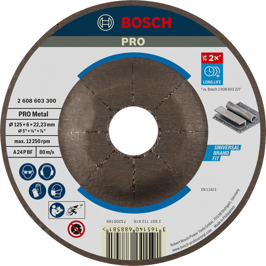 Bosch PRO 금속 연삭 디스크 125mm 장수명.