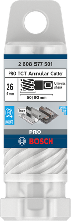 PRO Metal TCT 브로치 커터, 26 x 50 x 93mm Bosch PRO 26 mm TCT 링커터.