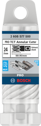 PRO Metal TCT 브로치 커터, 24 x 50 x 93mm Bosch PRO 메탈 TCT 링 커터 24×50×93 mm.