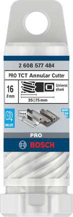 PRO Metal TCT 브로치 커터, 16 x 35 x 75mm Bosch PRO Metal TCT 환형 커터 16×35×75mm.