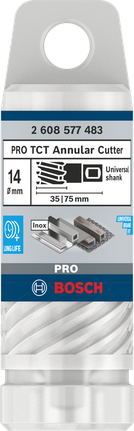 PRO Metal TCT 브로치 커터, 14 x 35 x 75mm Bosch PRO 메탈 TCT 링커터 14mm 35×75mm.