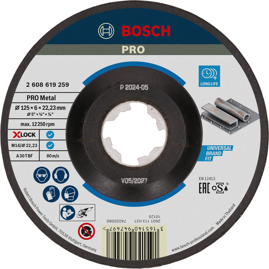 Bosch PRO 메탈 본디드 연삭 디스크 X-Lock 125mm.