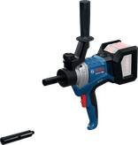 Bosch GRW 18V-120 무선 머드 믹서(사이드 핸들 포함).