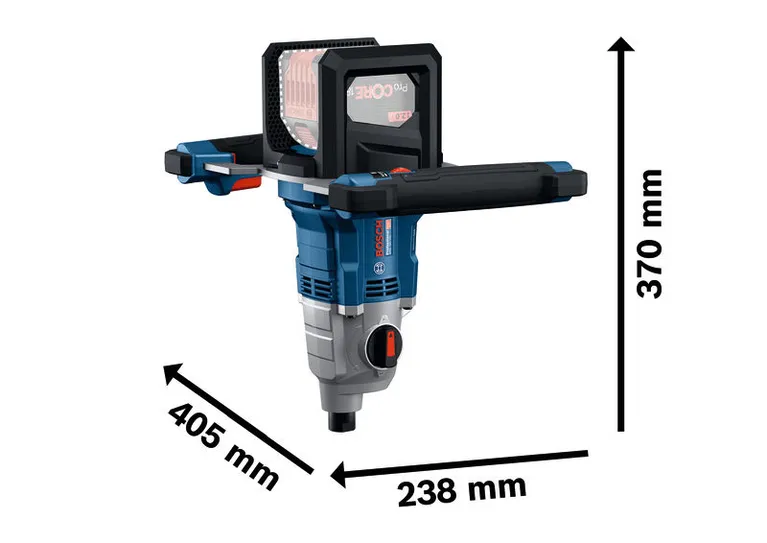 Bosch GRW 18V-160 대형 손잡이가 달린 교반 장치.