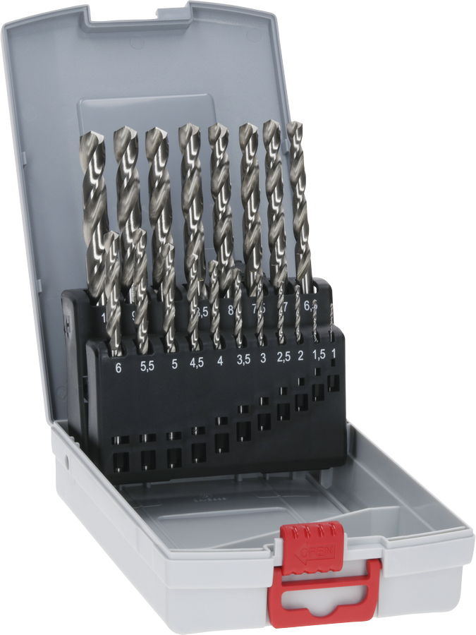 Bosch PRO 메탈 HSS-G 트위스트 드릴 비트 세트, 19개.