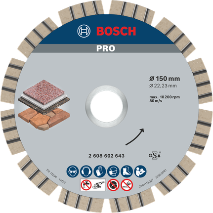 Bosch PRO Stone Diamond Disc 150mm는 돌을 자르는 데 사용합니다.