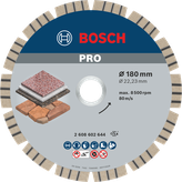Bosch PRO 스톤 다이아몬드 디스크 180mm는 돌을 자르는 데 사용합니다.